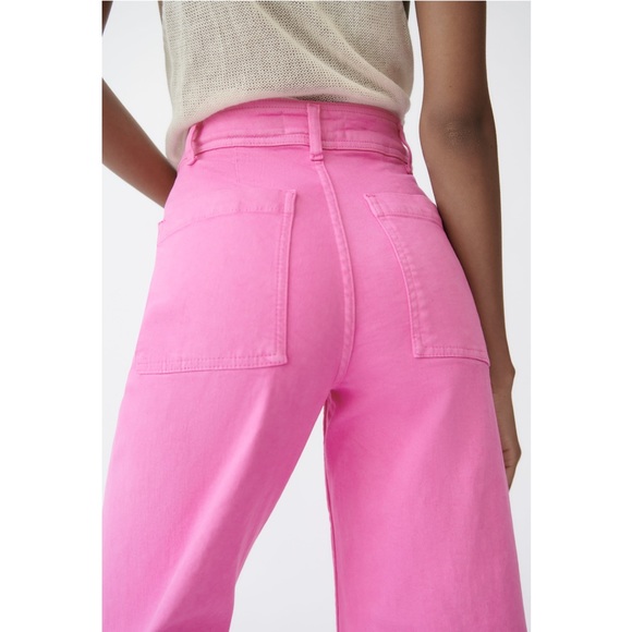 Zara HIGH-WAISTED ZW SAILOR MARINE STRAIGHT JEANS - Picture 8 of 10